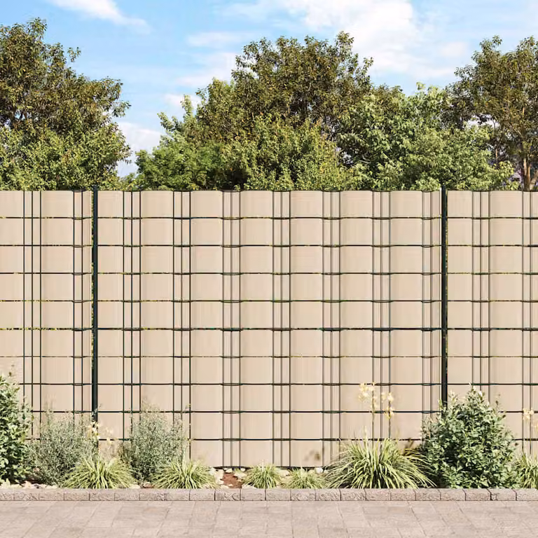 Striscia divisoria per la privacy vidaXL in PVC e poliestere, colore beige, L: 70 m, H: 0,19 m