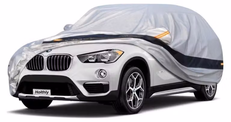 Copertura protettiva per auto, compatibile con BMW X1 (2009-2024), multistrato (10 strati), impermeabile, con protezione UV, colore argento