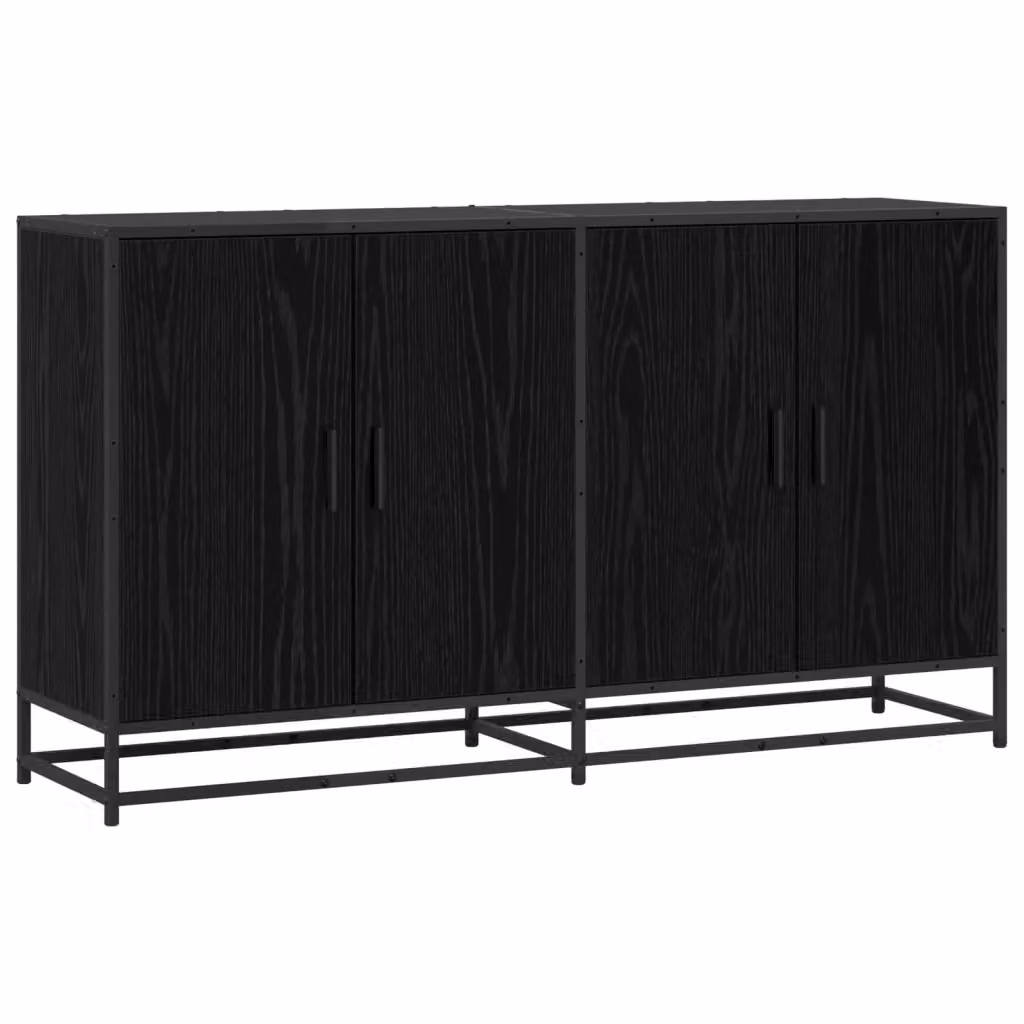 Credenza moderna vidaXL in legno MDF nero L/P/H: 134 x 35 x 76 cm – 2