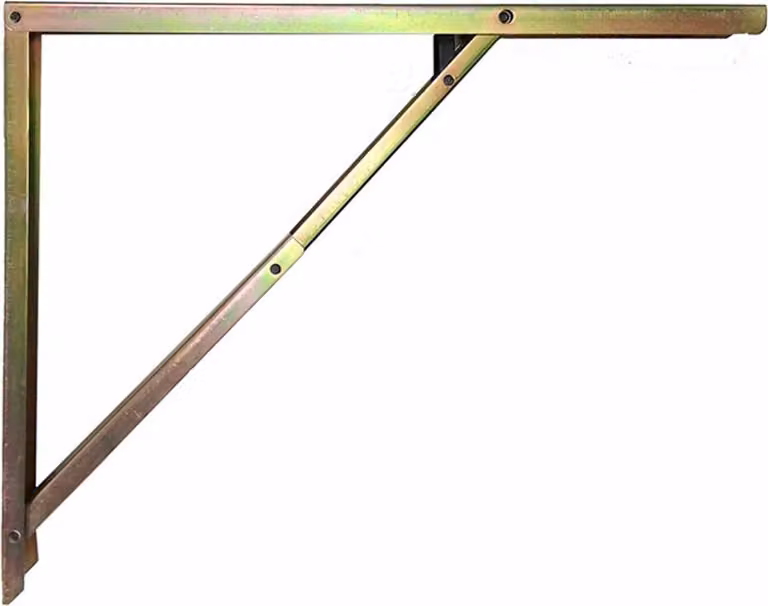Piano d'appoggio quadrato pieghevole in acciaio bicromato 40x52cm.