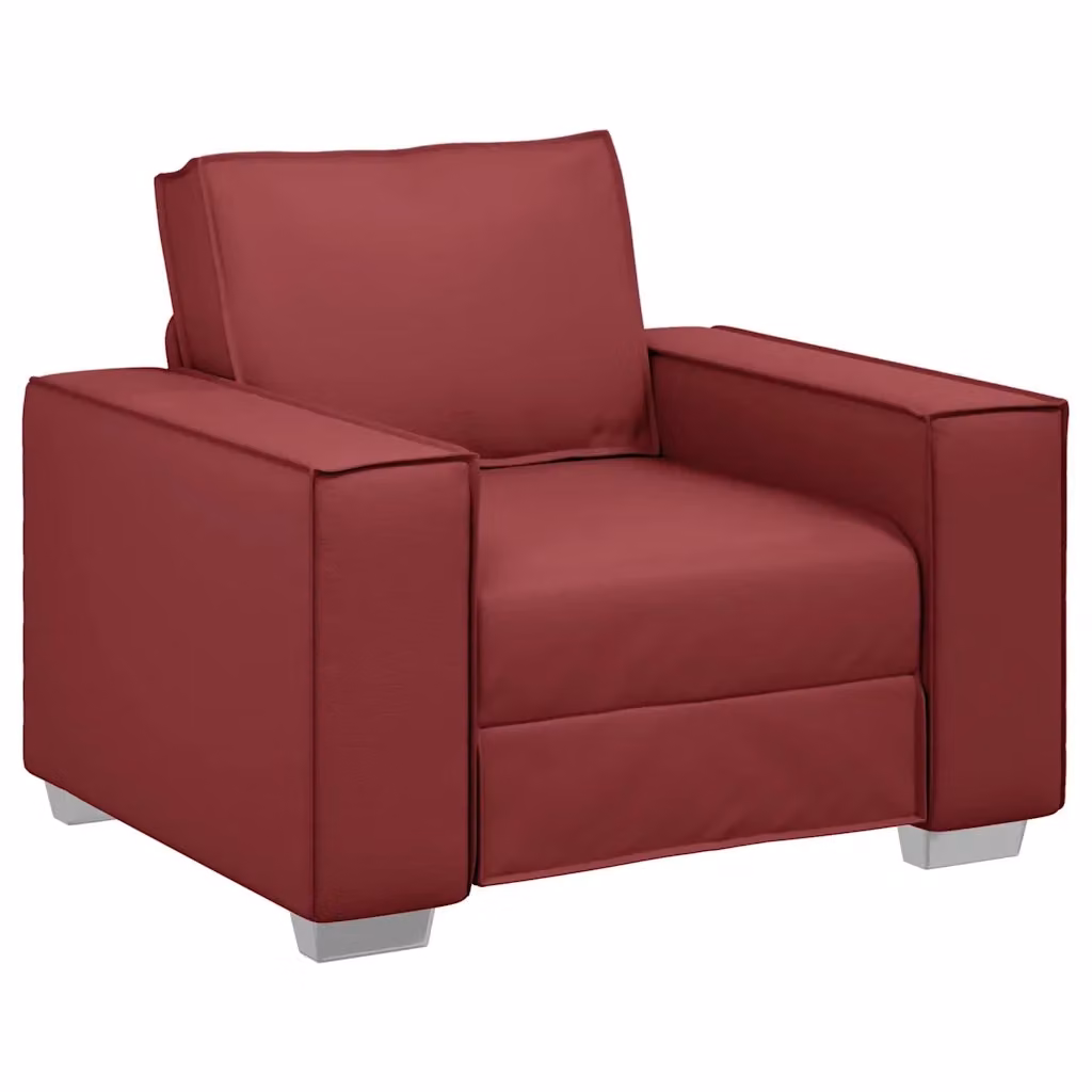 Poltrona moderna vidaXL in pelle sintetica rossa con braccioli per il tuo soggiorno L: 78 cm, P: 44 cm, H: 99 cm – 2