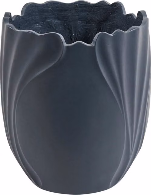 Vaso da fiori scultoreo BELIANI in ossido di magnesio grigio per giardino e interni, Altezza: 53 cm