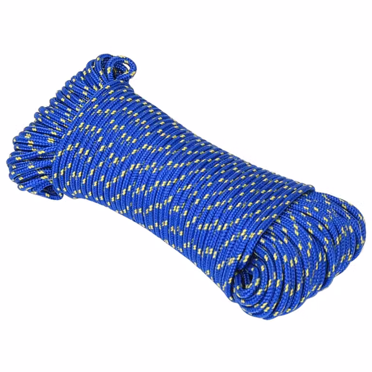 Corda multiuso vidaXL in plastica blu, diametro 4 mm, lunghezza 100 m, carico massimo 105 kg