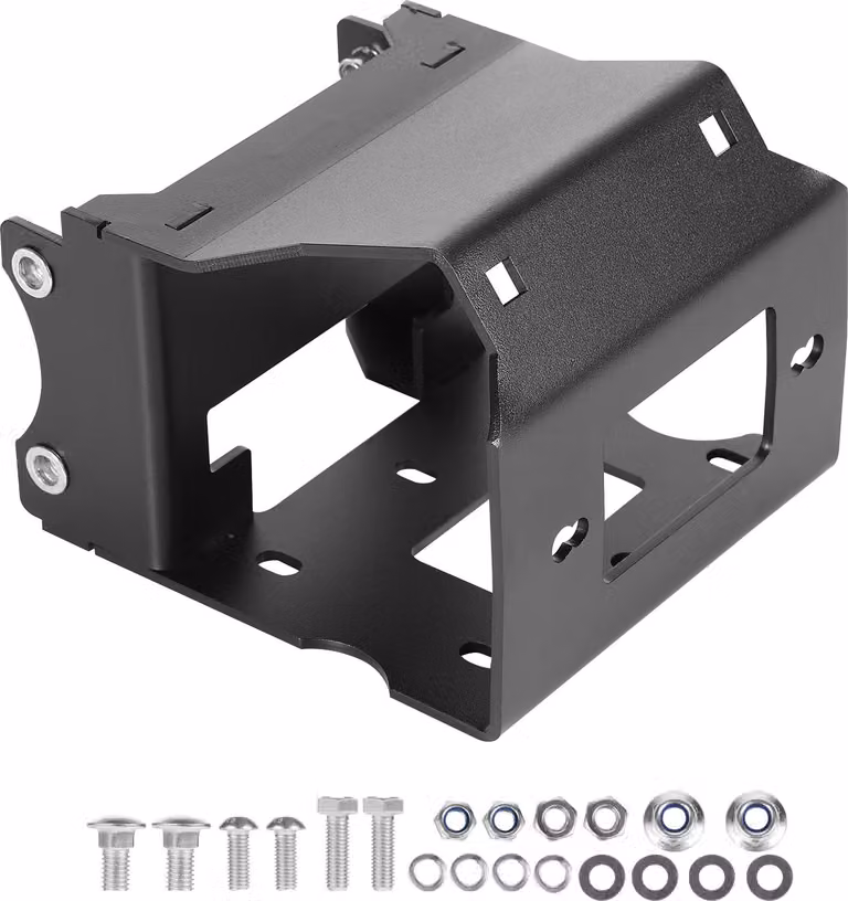 SucceBuy Staffa per verricello ATV, capacità di carico 907-1633 kg, piastra di montaggio per Polaris Sportsman dall'anno di modello 2009, con 2 fori di montaggio, in acciaio verniciato a polvere in nero