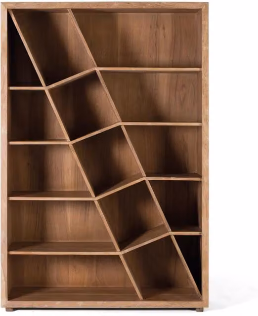 Libreria moderna in legno di mango Giner y Colomer, marrone e nero, L 120 cm x P 40 cm x H 180 cm – 1