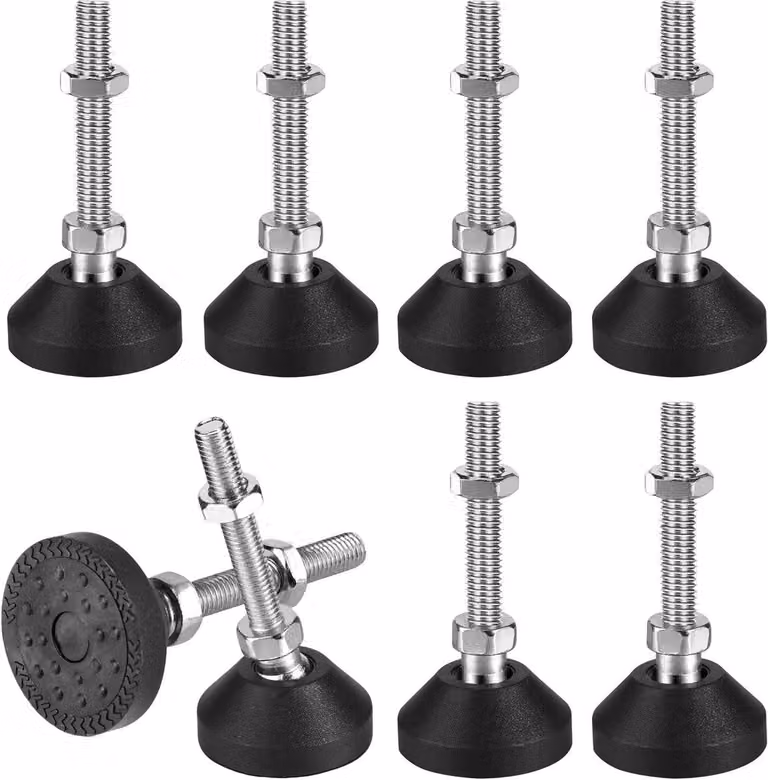 8 piedini regolabili M8 x 50 mm, diametro 40 mm - capacità di carico fino a 450 kg, ideali per mobili e per garantire stabilità