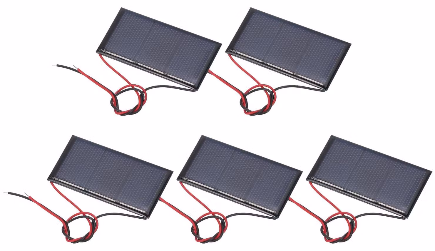 5 mini pannelli solari da 1,5 V, 0,24 W, policristallini, dimensioni 60x30 mm