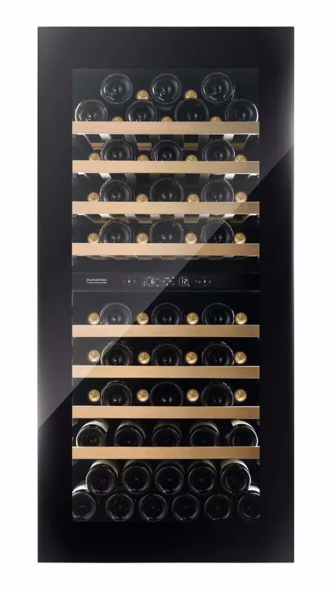 Cantina Linea Horizon porta 'full glass' nera push to open, classe F, 70 bottiglie - DVH-70.185DB.TO
