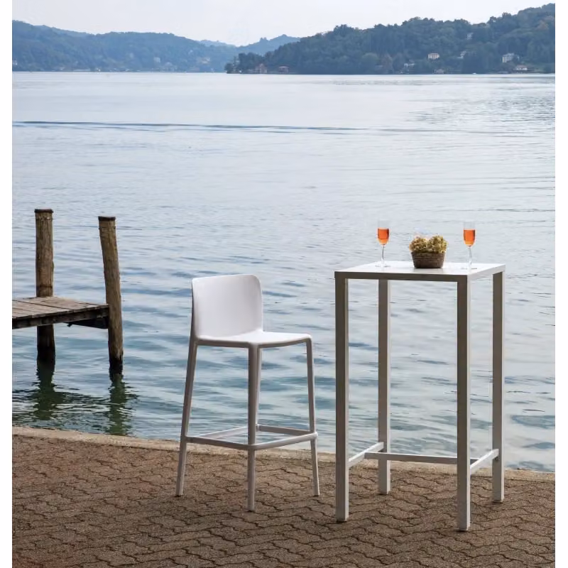 Tavolo da esterno Iseo Moia in acciaio bianco L/P: 60 x 60 cm – 3