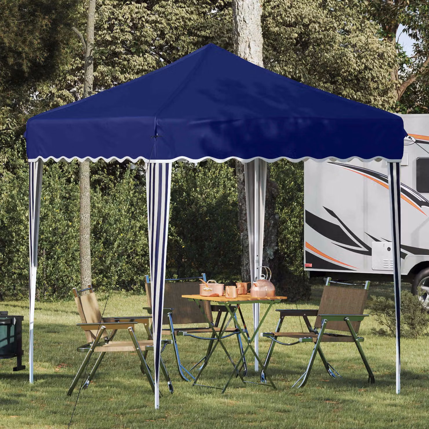 Tenda per feste a pop-up vidaXL in tessuto Oxford blu, L/P/H: 195 x 195 x 245 cm