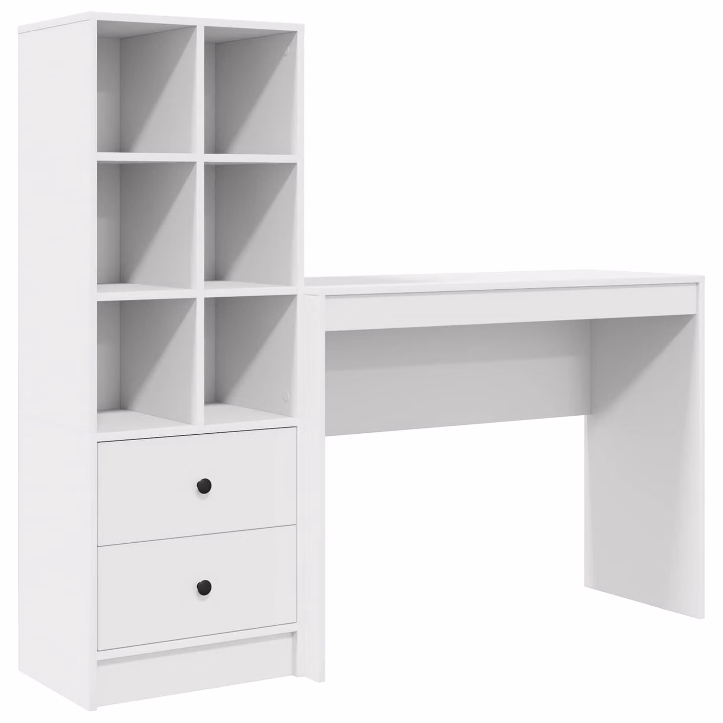 Scrivania con cassetto con lo scaffale 2 pcs Bianco