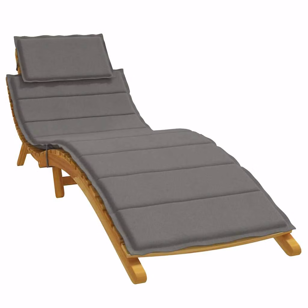 vidaXL Cuscino per Lettino Prendisole Grigio, L: 186 cm, P: 58 cm, H: 4 cm