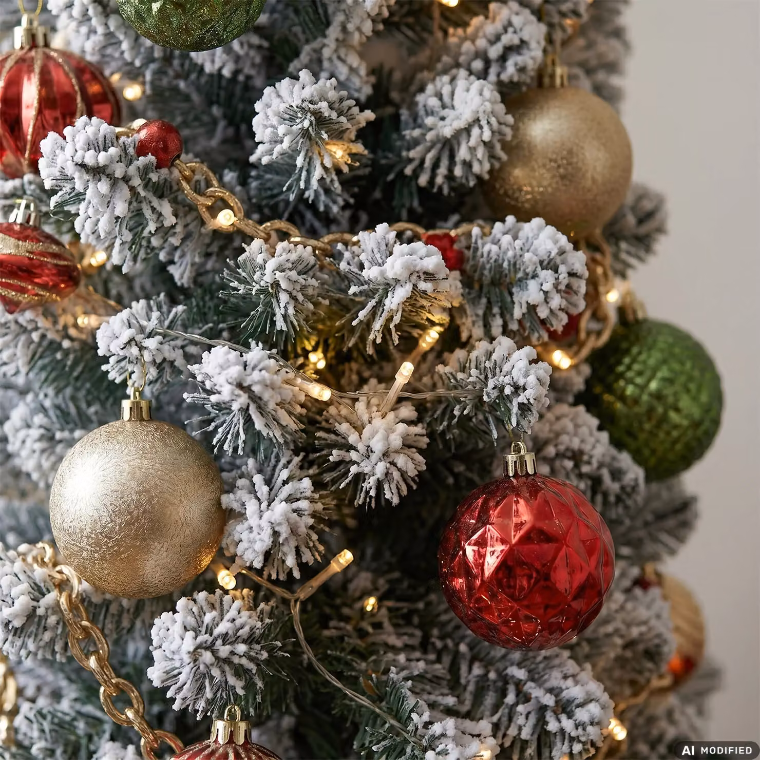 Albero di Natale Artificiale Slim Aspen Innevato VESTIAMO CASA, Colore Bianco e Verde, H 210 cm, Diametro alla base: 76 cm – 3