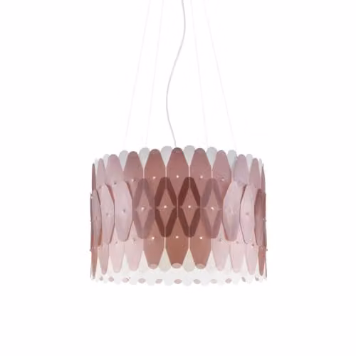Lampadario Moderno Polilux ® Pink Metal E Metallo Cromo 3 Luci E27