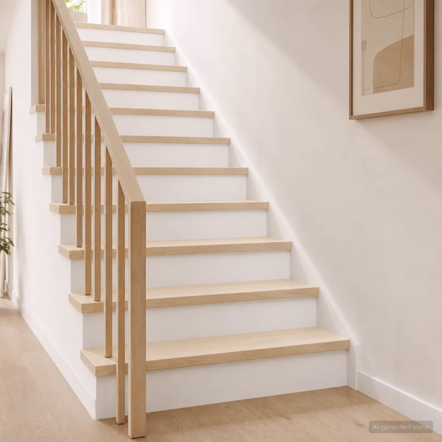 Set di 2 gradini per scale vidaXL in legno, colore bianco, L 90 x P 30 x H 2 cm