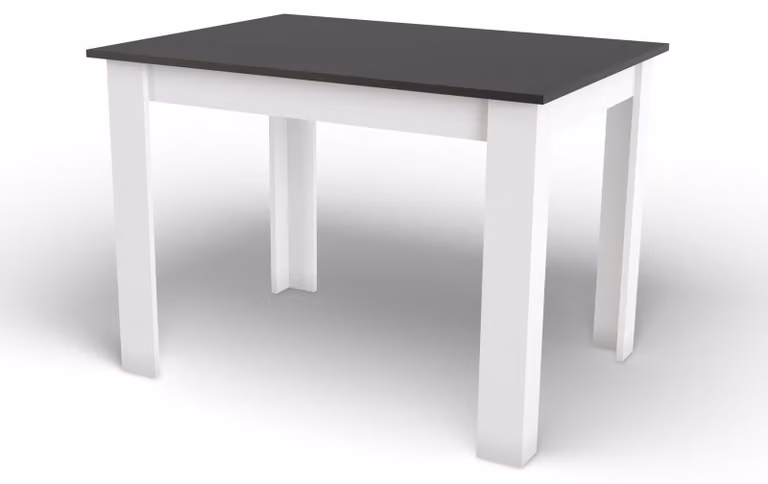 Tavolo da pranzo nero con gambe bianche MADO 120x80