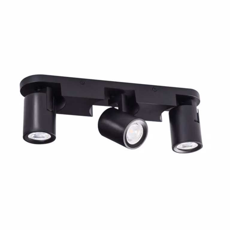 Faretto LAURIN nero 3xGU10x35W in alluminio, dimensioni: 11x34x7 cm, IP20, Kanlux