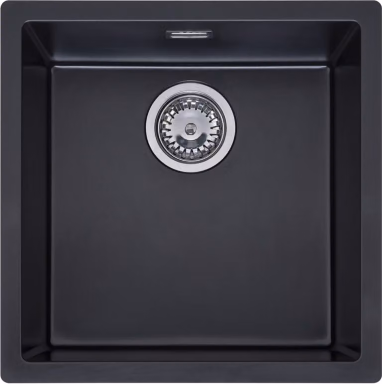 Lavello Reginox, lavello quadrato in granito Texel 40 Pure Black 40x40 cm R34651