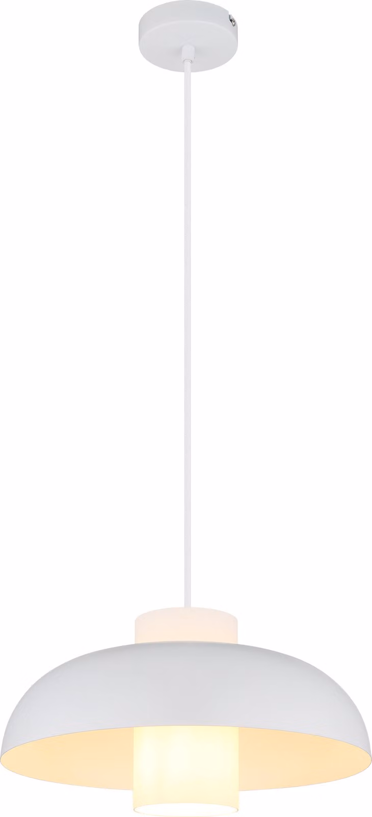 Lampada a sospensione, bianco opaco, vetro opalino, P 38 cm