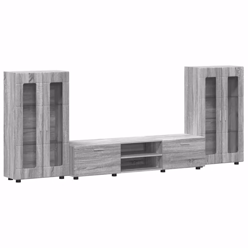 Set mobile TV moderno vidaXL FLORIN in 3 pezzi Grigio, L/P/H: 150 x 39 x 30 cm – 2