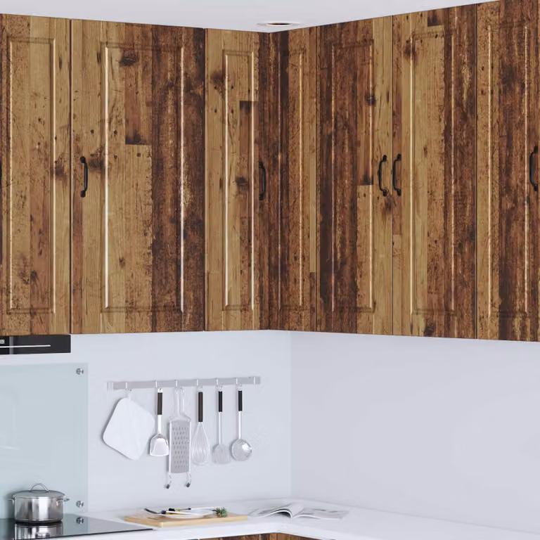 Mobile angolare da parete PORTO vidaXL in legno marrone stile rustico L/P/H: 57 x 57 x 100 cm