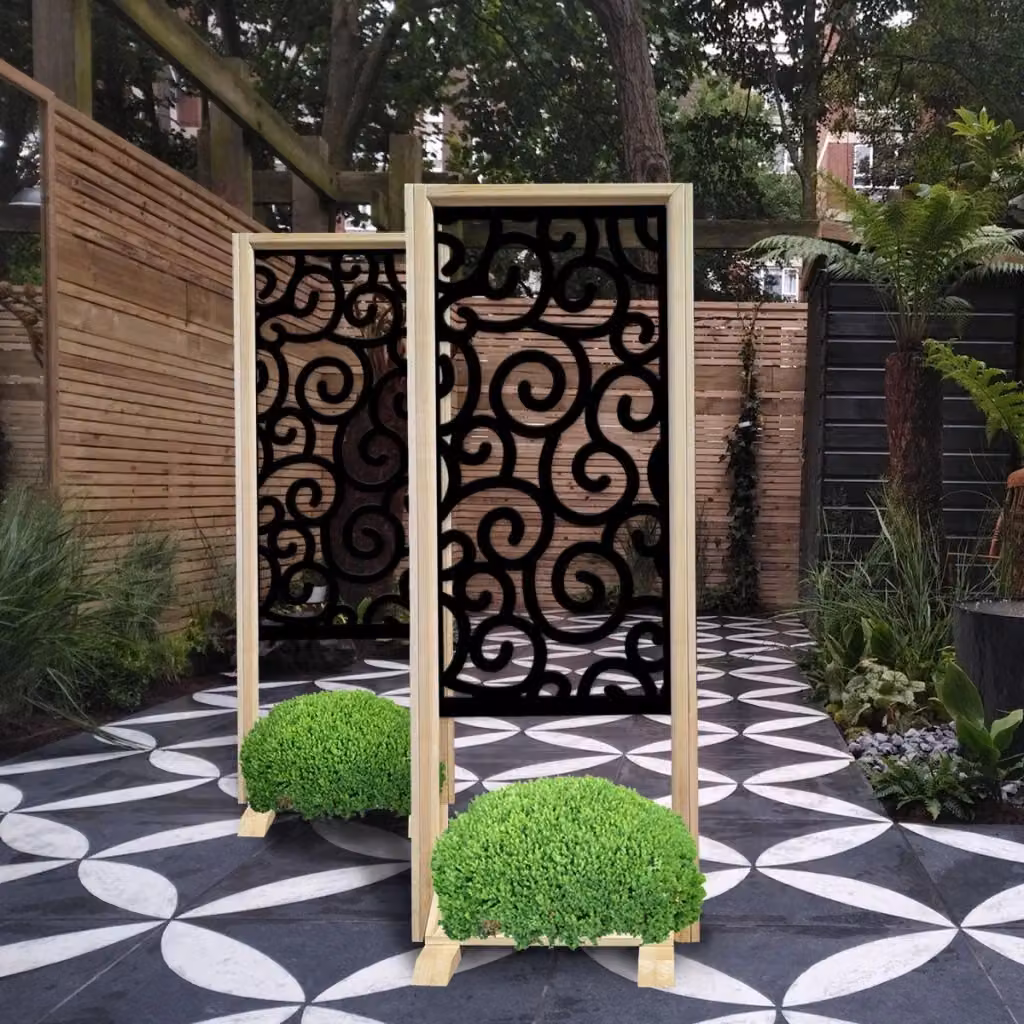 Paravento modulabile GHIRIGORI Signorbit in legno e PVC, colore nero, L: 70 cm, H: 190 cm – 2