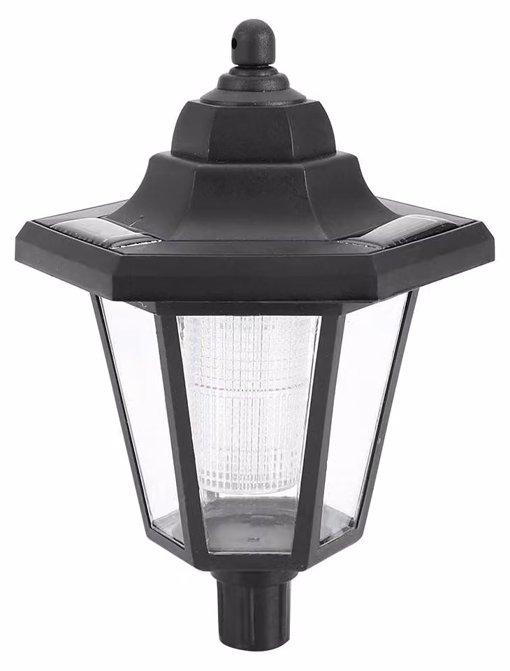 Lampada da parete solare a LED, esagonale, stile vintage, grado di protezione IP65, 0,5 W, colore bianco