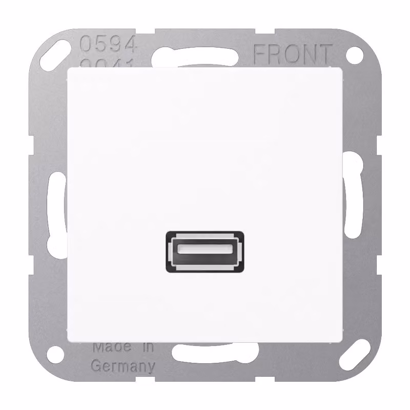 Presa di corrente USB Jung AS 500, A 500, A creation, A plus bianco MAA1122WW (MAA1122WW)