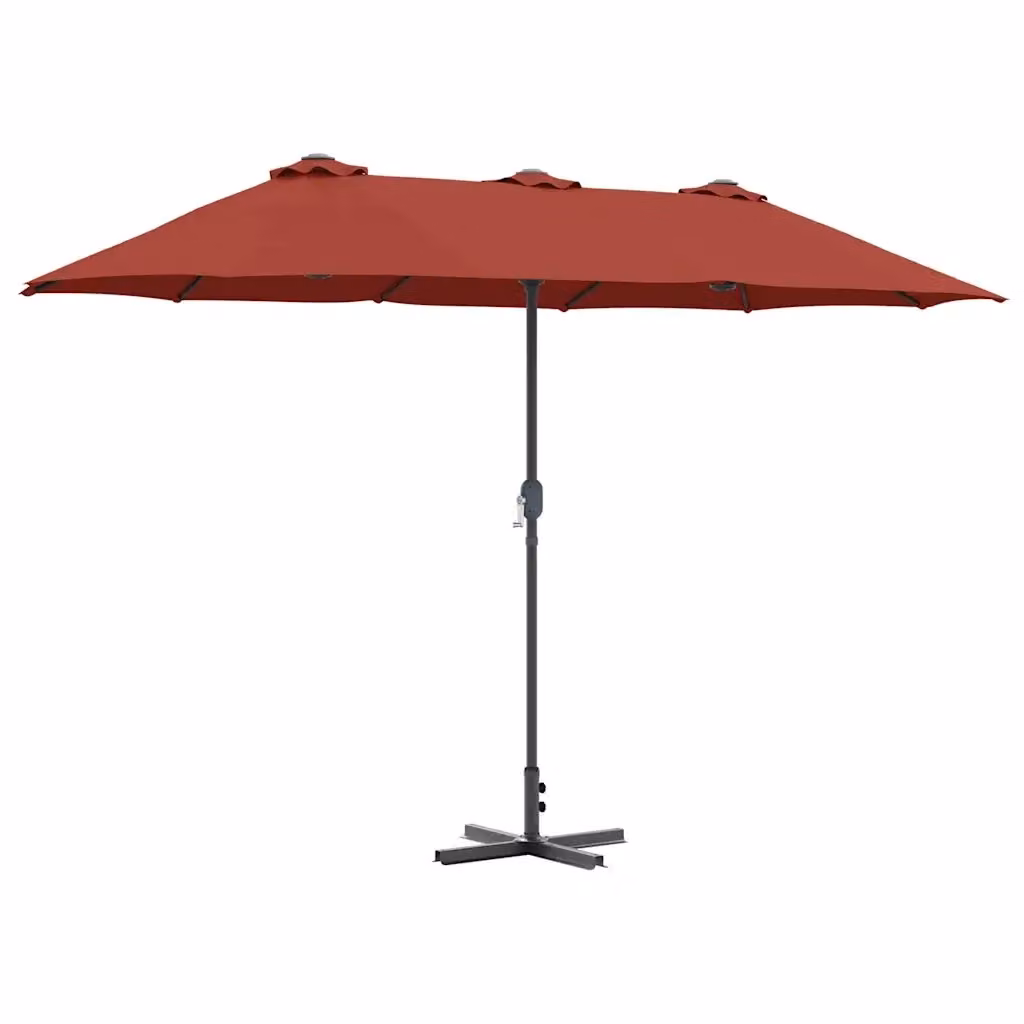 Ombrellone da giardino e spiaggia DESIGN IN color terracotta con struttura in alluminio e copertura in poliestere L: 370 cm, P: 197 cm, H: 239 cm – 2