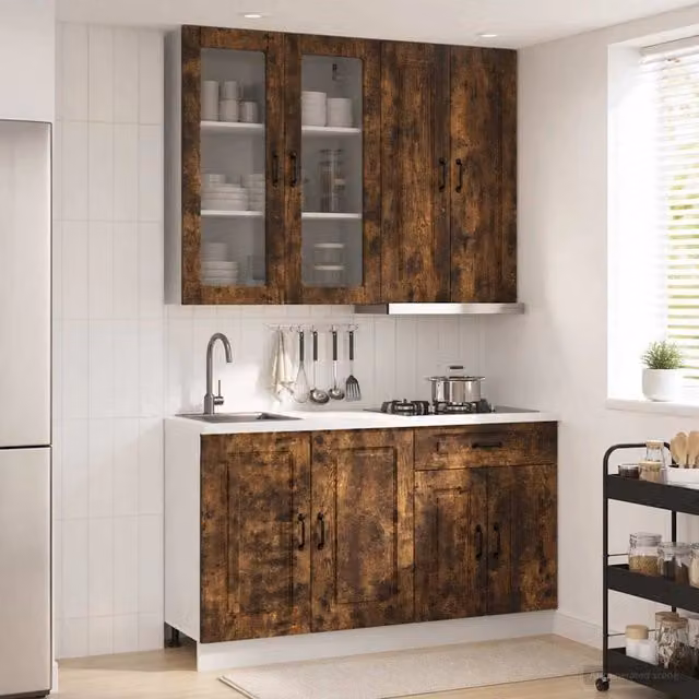 Unità Cucina KALMAR 4 pz Rovere Fumo Legno ingegnerizzato 3438310