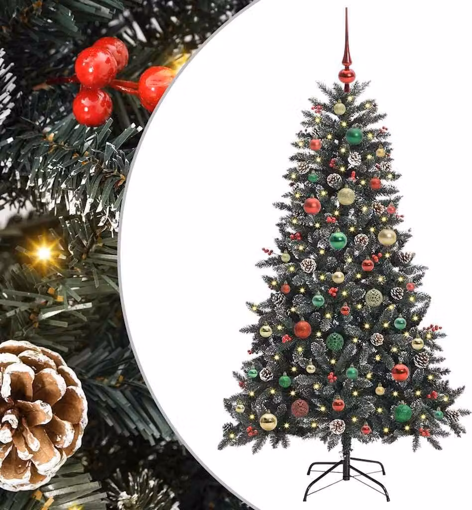 Albero di Natale artificiale con 150 LED Verde 150 cm