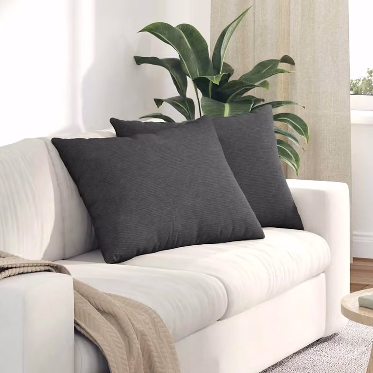 Set di 2 cuscini da divano vidaXL in velluto a coste grigio, L 70 cm x P 50 cm