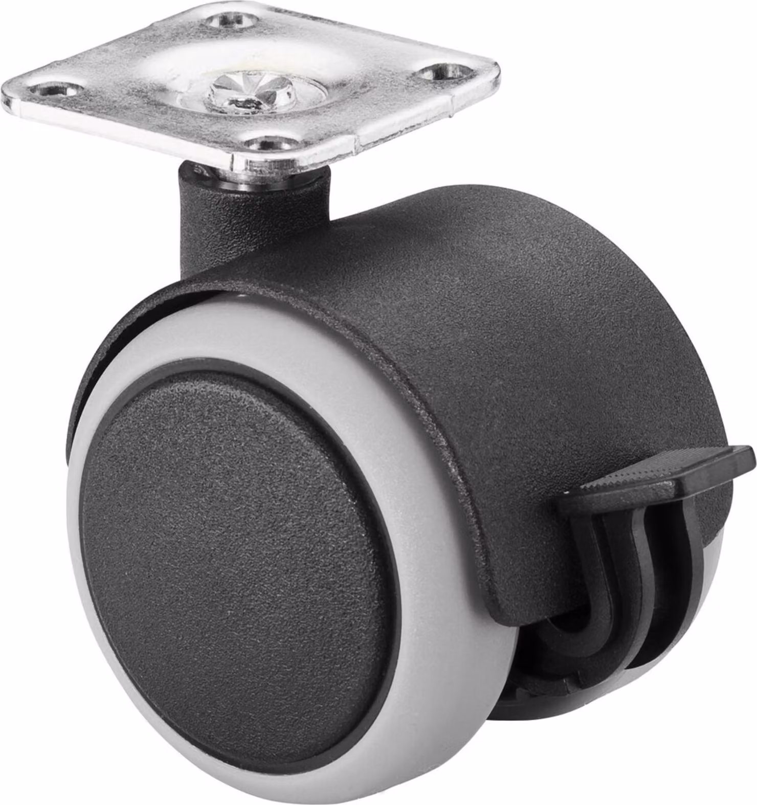 Ruote BS Doppia ruota in plastica con freni Plastica grigia Piastra avvitabile 50 kg - F86.050.PL
