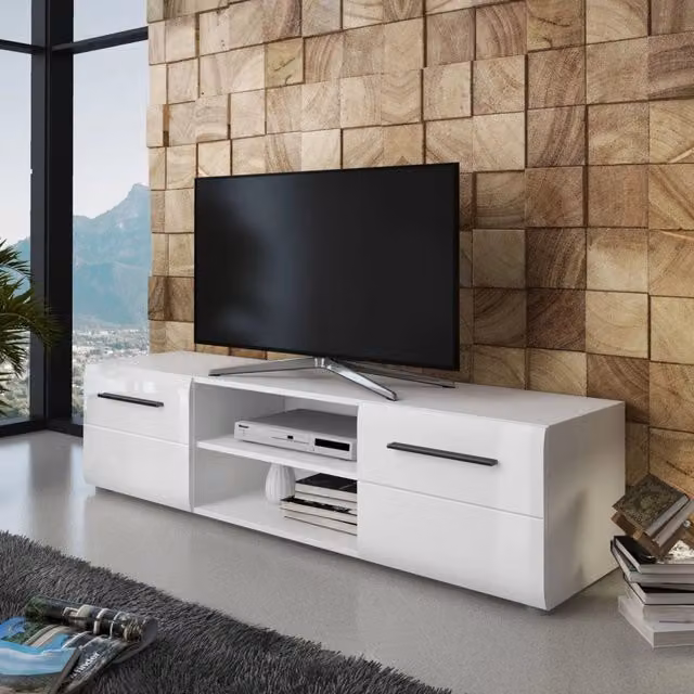 DMORA Mobile Porta TV Moderno Bianco L 160 x P 40 x H 40 cm – 1