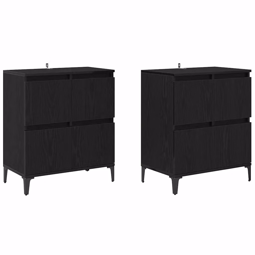 Set di 2 Sideboard moderni vidaXL in colore nero, L/P/H: 60 x 35 x 70 cm – 2