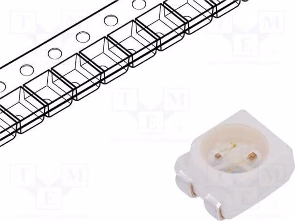 1 LED, dimensioni 3,5x2,8x1,9 mm, tipo 3528, PLCC4 SMD, colore rosso/giallo-verde, angolo di emissione 120°, tensione 2,2÷2,6V, codice prodotto F-A201-A00J1