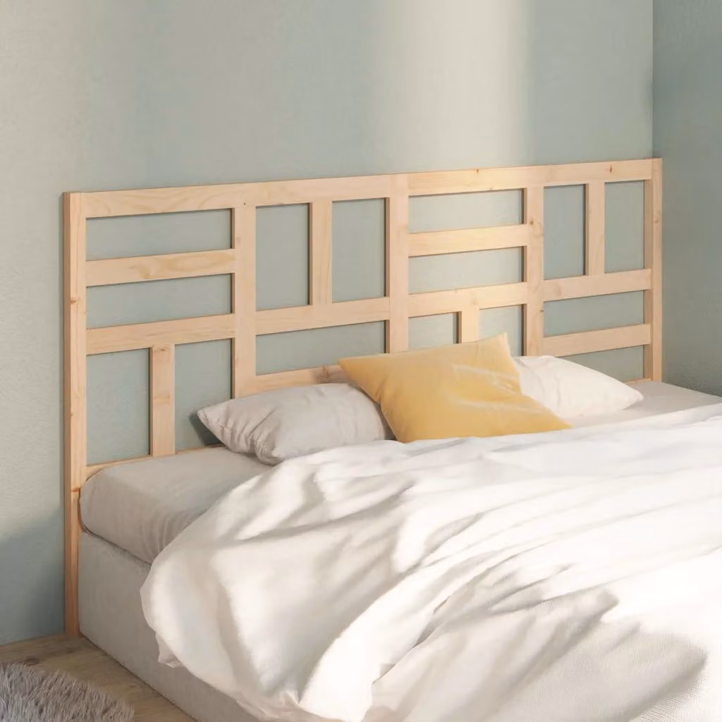 Testiera per letto vidaXL in legno massello di pino non trattato, L: 186 cm, H: 104 cm, P: 4 cm