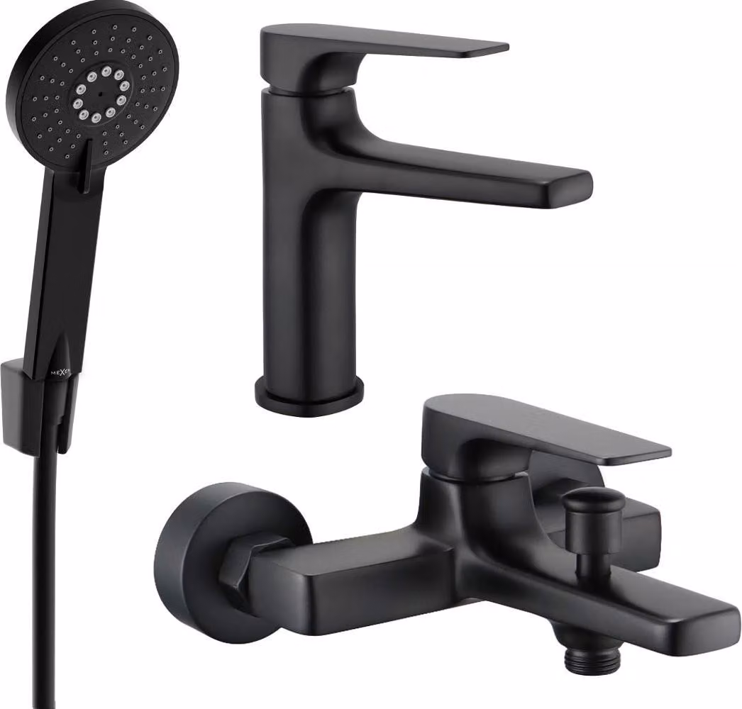 Mexen Lynx R40 set per vasca da bagno, nero - 745903R40-70