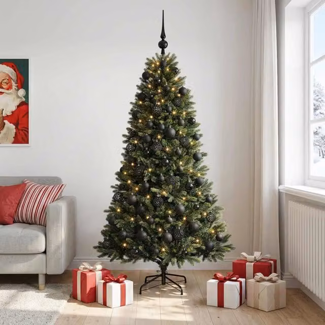 Albero di Natale Artificiale con Palline 210 cm 300 LED 3466425