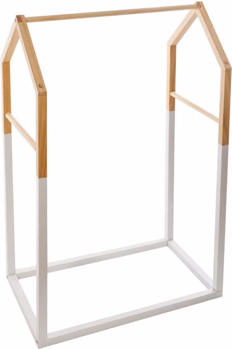Armadio in legno a forma di casa - bianco - 1 pezzo - pino - 60x37x100 cm