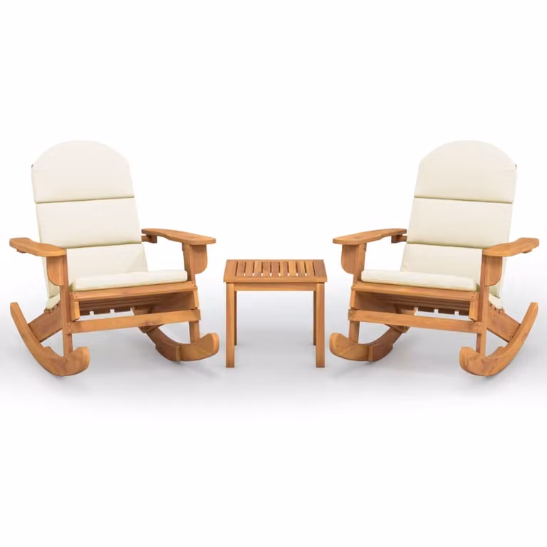 Set Salotto da Giardino Adirondack 3pz Legno Massello di Acacia
