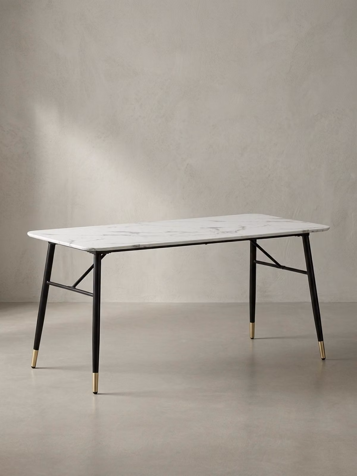 Tavolo da pranzo 200x90x76 cm, bianco effetto marmo, moderno, grande tavolo da cucina, tavolo da pranzo rettangolare, tavolo da pranzo con gambe in metallo
