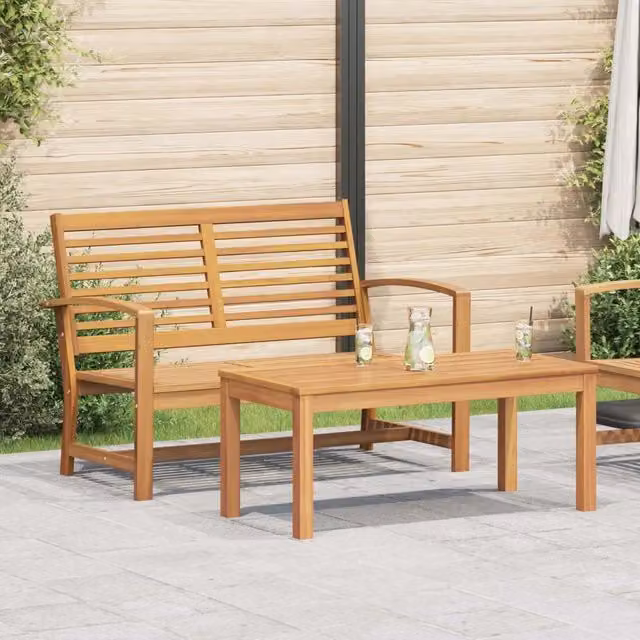 Salotto da Giardino-Set Panchina e Tavolo da Giardino 2 Pezzo Marrone