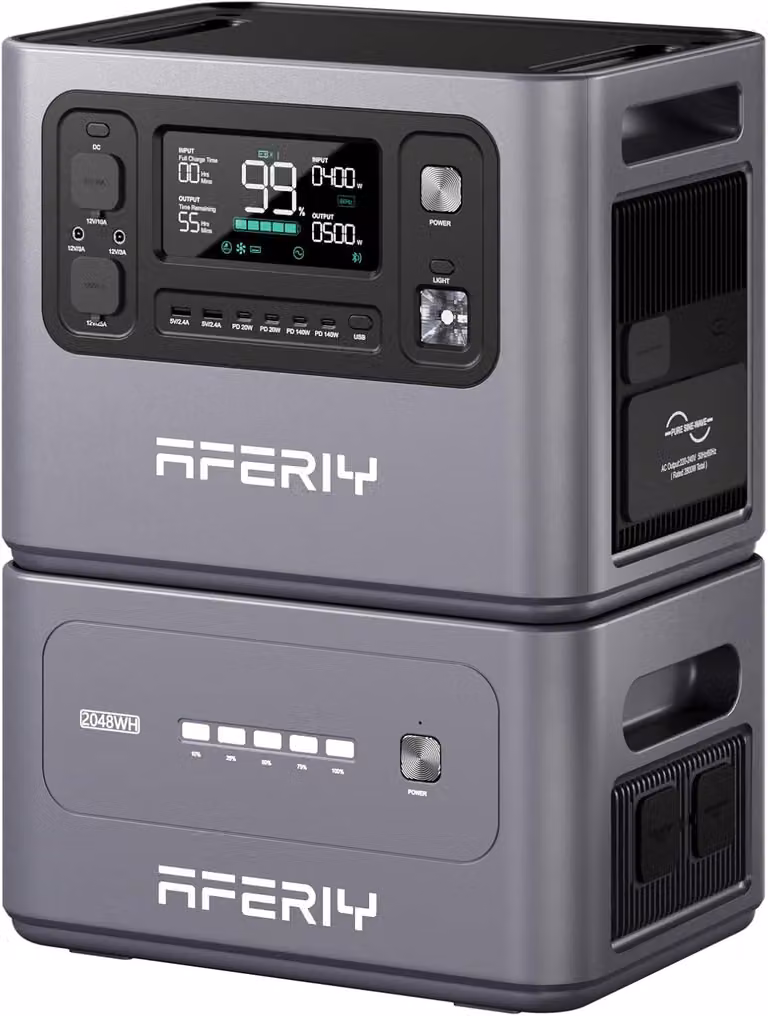 Gruppo elettrogeno solare AFERIY 4096Wh/2800W, LiFePO4, carica rapida 1,5h, UPS