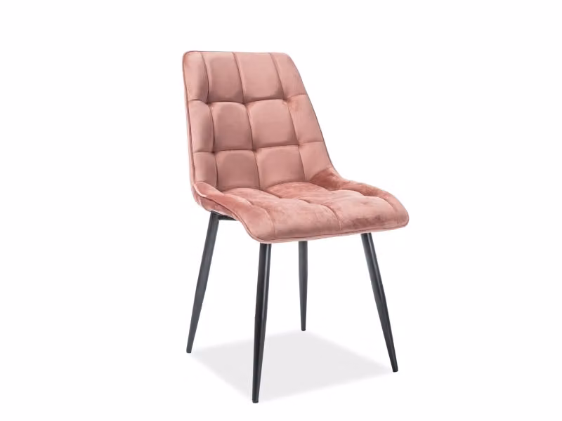 Sedia da pranzo imbottita LYA - rosa / nero