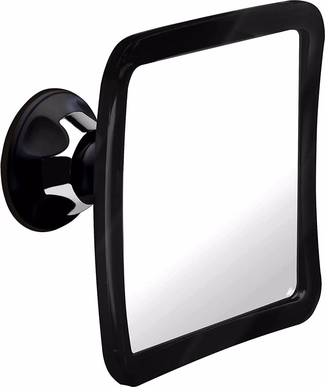 Specchio da doccia antiappannamento con ventosa, specchio da barba, specchio da parete, accessori da bagno, infrangibile, specchio da doccia antiappannamento, 16 x 16 cm nero