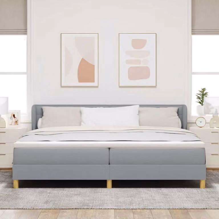Letto a molle con materasso vidaXL Grigio, L/P/H: 200 x 200 x 203 cm