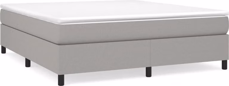 Giroletto a Molle con Materasso Grigio Chiaro160x200 cm Tessuto