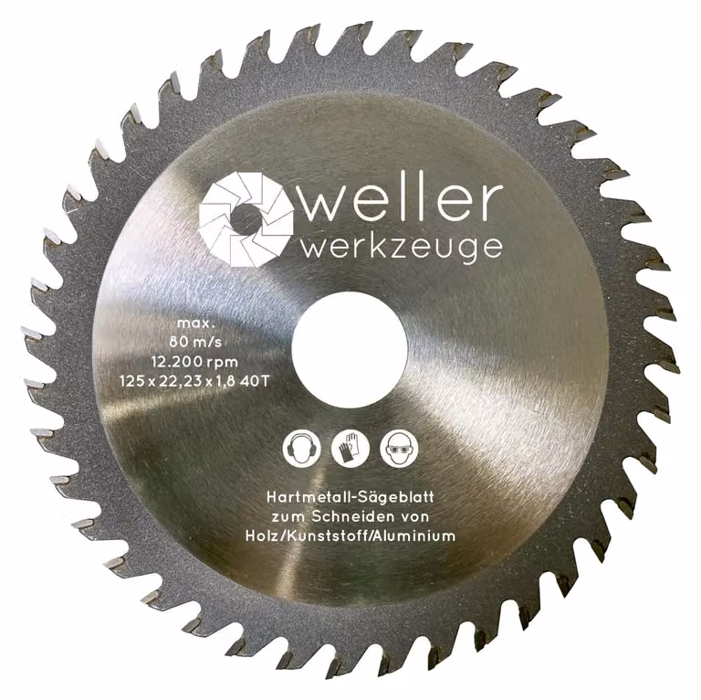 Disco da taglio in metallo duro, 125 mm, 40 denti, per alluminio