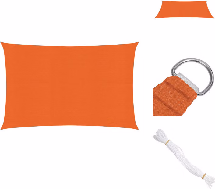 vidaXL Tenda da sole 160 g/m² Arancione 3,5x4,5 m HDPE - Ombrelloni e tende da sole